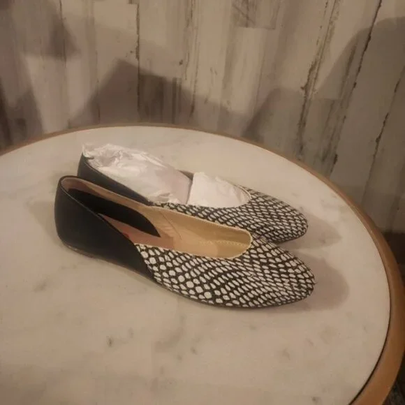 Botkier Women's Britt Mixed Media Flats Leather Black Snake - Picture 2 of 4